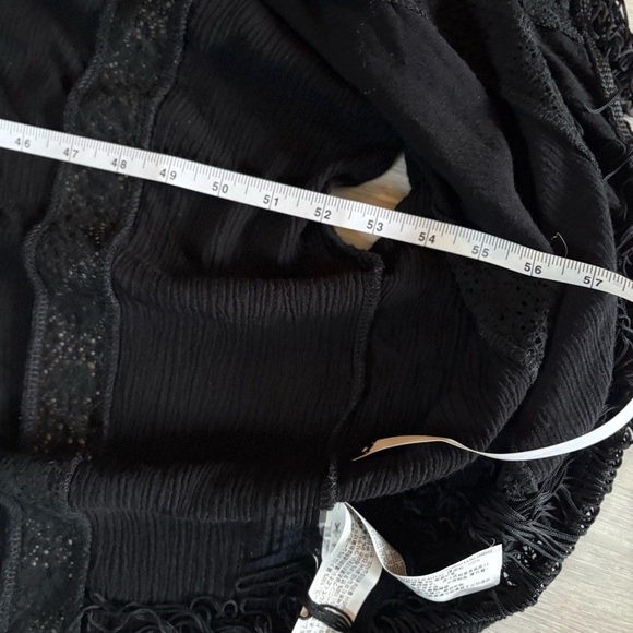 Forever 21 Black Lace and Fringe Kimono Wrap Cardigan Coverup. Flowy and Drapey - Picture 9 of 12